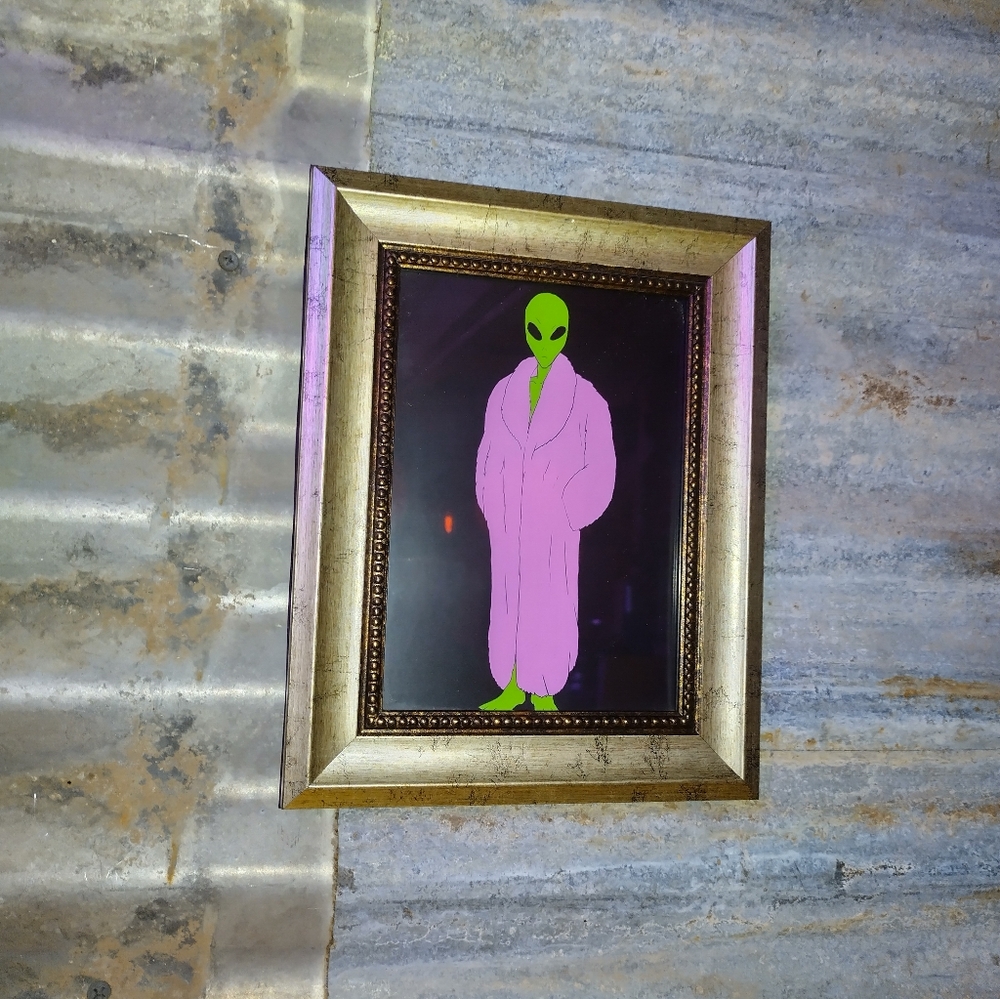 Alien in fur coat Art Print By Neon Nicho Tucson Arizona Roswell New Mex…
